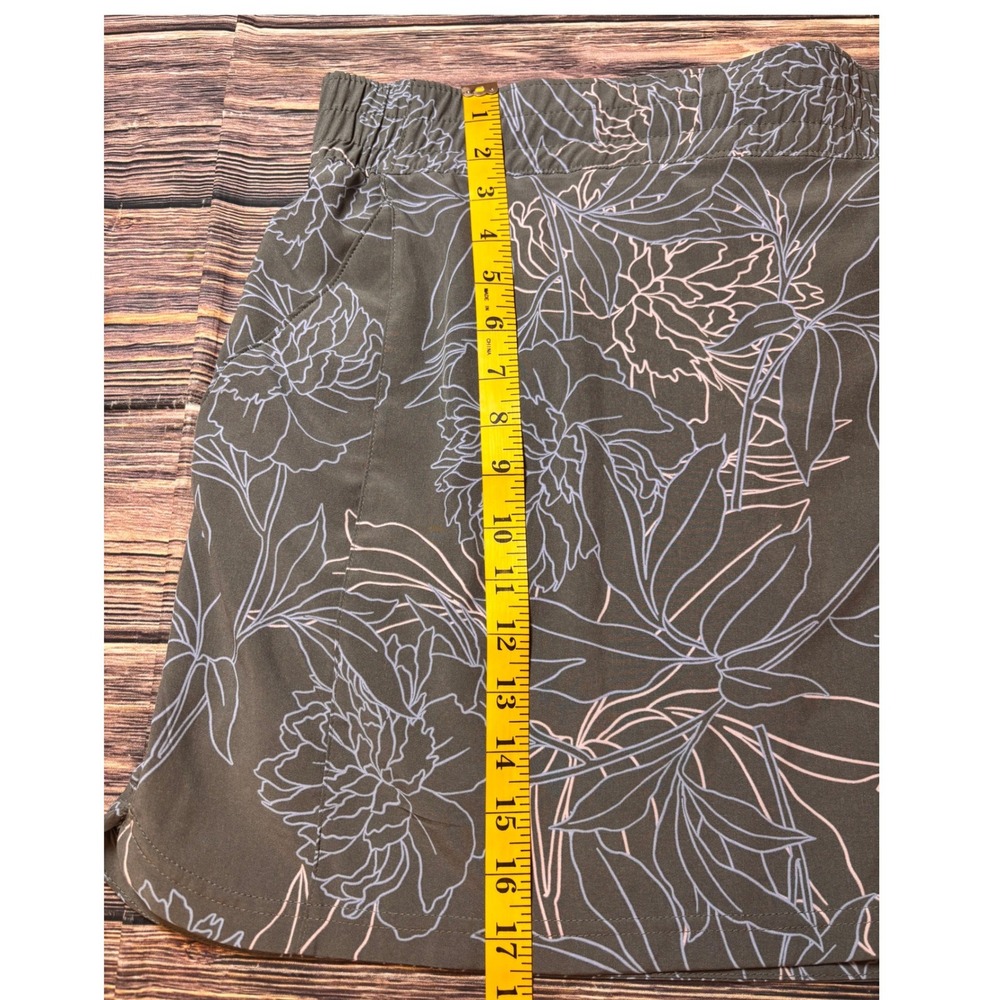 Columbia Skort Womens L Green Floral Elastic Waist Hiking Golf Active XK7140 - Picture 3 of 11